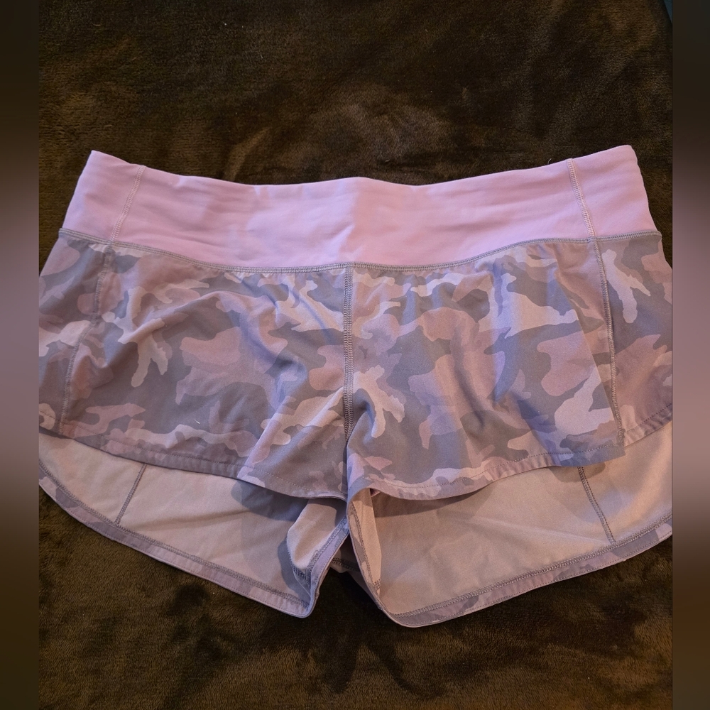 lululemon athletica Light Pink Camo Athletic Shorts
